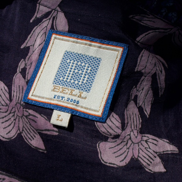 Alicia Bell Cotton & Silk Violet/Blue Peasant Boho Sleeveless Floral Midi Dress - Picture 15 of 16